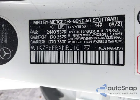 2022 Mercedes-Benz E 350 4Matic from USA, damaged, VIN W1KZF8EBXNB010177